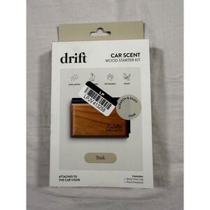 Drift Car Scent Wood Starter Kit Brown NEW Teak Wood Visor Clip
